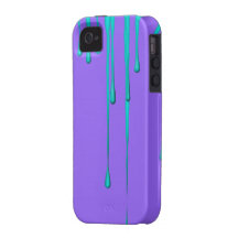 Teal Dripper Purple iPhone 4 Case-Mate Tough