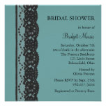 Teal French Lace Bridal Shower 2 Announcement