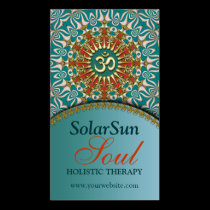 Teal  & Gold Sunshine Yoga New Age Business Cards business cards