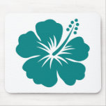 Teal hibiscus flower mousepad