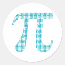 Teal Houndstooth Pi.png Sticker