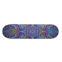 Teal Kaleidoscope Skateboard