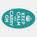 Teal Keep Calm and Carry On Stickers