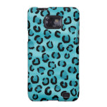 Teal Leopard Print Pattern. Samsung Galaxy S2 Covers