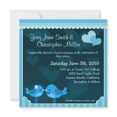Love Birds Wedding Invitations on Teal Love Birds Wedding Invitation By Cuteweddingthings