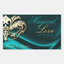 Teal Masquerade Gold Candy Buffet Sticker