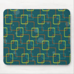 Teal Mod Retro Pattern Mousepads