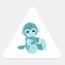 Teal Monkey Triangle Sticker
