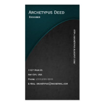 Teal on Grey Curves Business Card Style 2