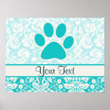 Teal Paw Print
