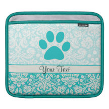 Teal Paw Print iPad Sleeve