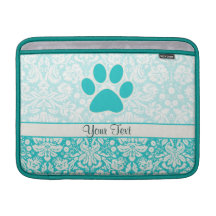 Teal Paw Print MacBook Air Sleeve