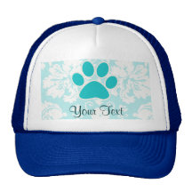 Teal Paw Print Mesh Hat