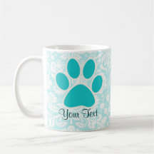 Teal Paw Print Mugs
