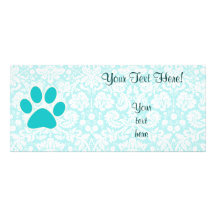 Teal Paw Print Rack Cards