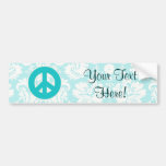 Teal Peace Sign Bumper Sticker
