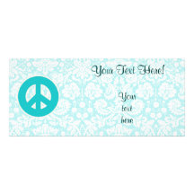 Teal Peace Sign Custom Rack Card