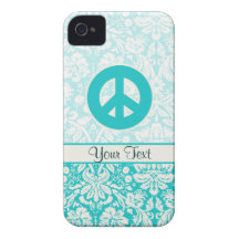 Teal Peace Sign iPhone 4 Case-Mate Cases