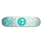 Teal Peace Sign Skate Boards