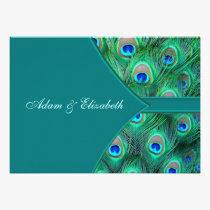 Teal Peacock Elegant Peacock Wedding Invitation invitations