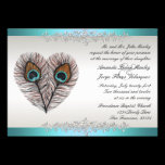 Teal Peacock Wedding Invitation invitations