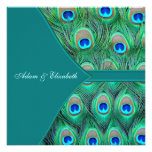 Teal Peacock Wedding Invitations