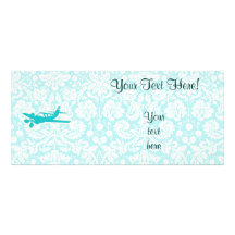 Teal Plane Custom Rack Cards