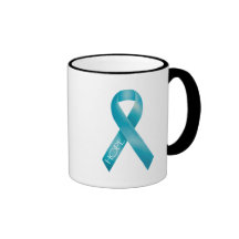 Teal Ribbon Coffee Mugs