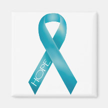 Teal Ribbon Fridge Magnet