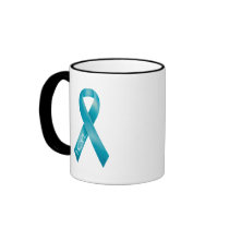 Teal Ribbon Coffee Mugs