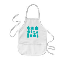 Teal Scent Bottles. Aprons