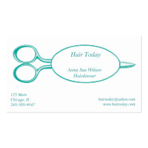 Teal Scissor Business Card