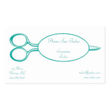 Teal Scissor Business Card