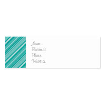 Teal Turquoise Diagonal Striped Pattern Gifts Business Card Template