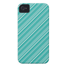 Teal Turquoise Diagonal Striped Pattern Gifts iPhone 4 Case