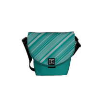 Teal Turquoise Diagonal Striped Pattern Gifts Commuter Bag