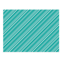 Teal Turquoise Diagonal Striped Pattern Gifts Post Cards