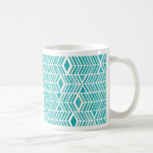 Teal Watercolor Chevrons Coffee Mugs
