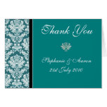 Teal Wedding Thank You Notes Greeting Cards