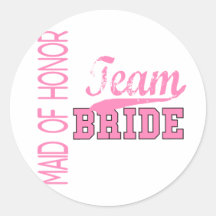 Team Bride 1 MAID OF HONOR Sticker