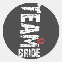 Team Bride Big Grunge Text Stickers