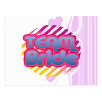 Team Bride Bridesmaids bachelorette wedding party postcards