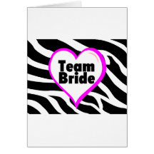 Team Bride (Zebra Print) Cards