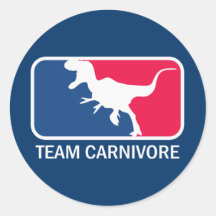 Team Carnivore Meat Lover Steak Eater Round Stickers