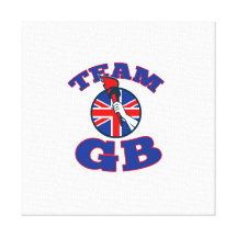 Team GB Hand Holding Flaming Torch British Flag Gallery Wrapped Canvas