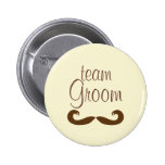 Team Groom Moustache Button