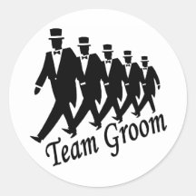 Team Groom Round Sticker