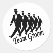 Team Groom Round Sticker