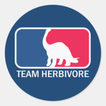 Team Herbivore Vegetarian Vegan Round Stickers