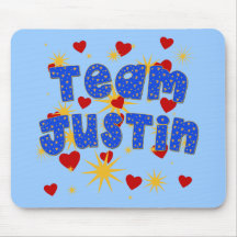 TEAM JUSTIN! T-shirts for Kids and Adults Mouse Pads